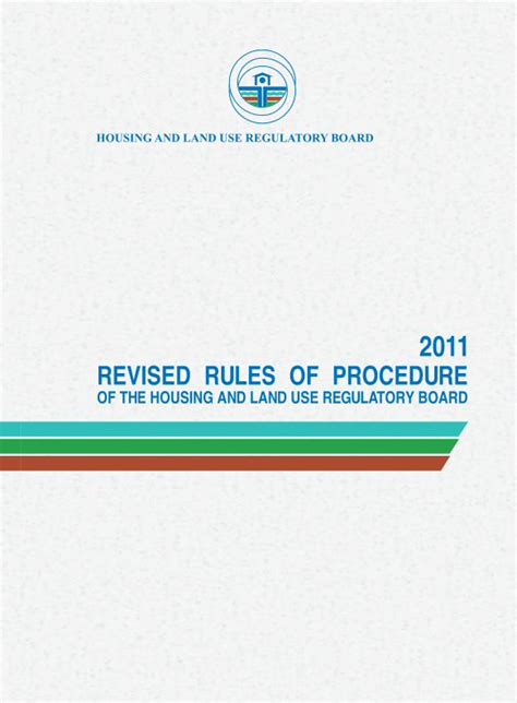 hlurb rules of procedure|HOUSING AND LAND USE REGULATORY BOARD.
